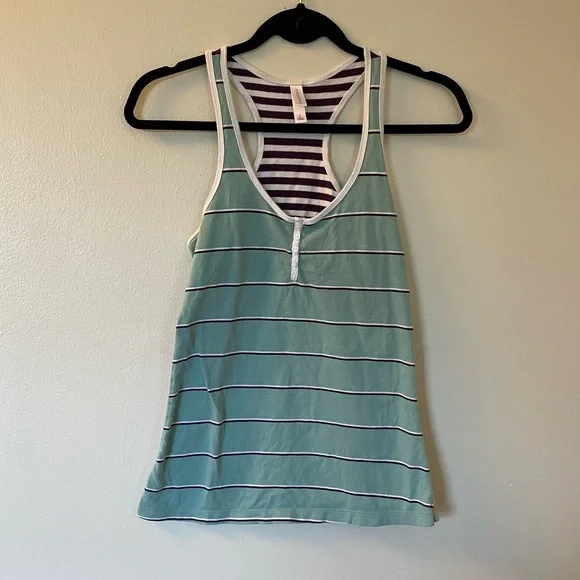 Xhilaration | Green, Purple Colorblock Racerback Tank | Size Small - Picture 1 of 11